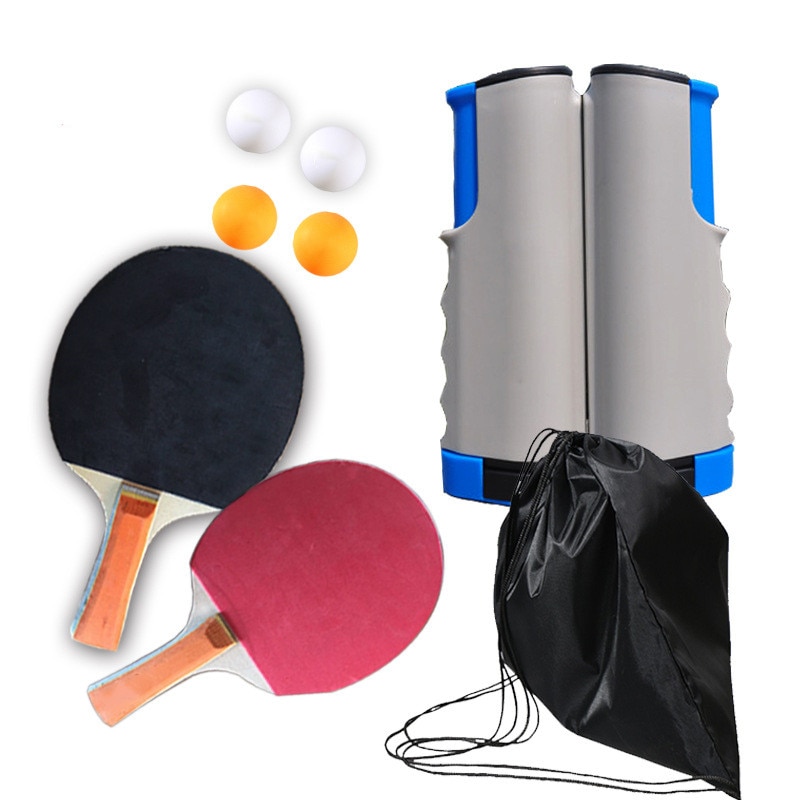 Filet de ping-pong rétractable avec poteaux, maille en platique solide,kit de remplacement pour jouer au tennis de table,: White set 1