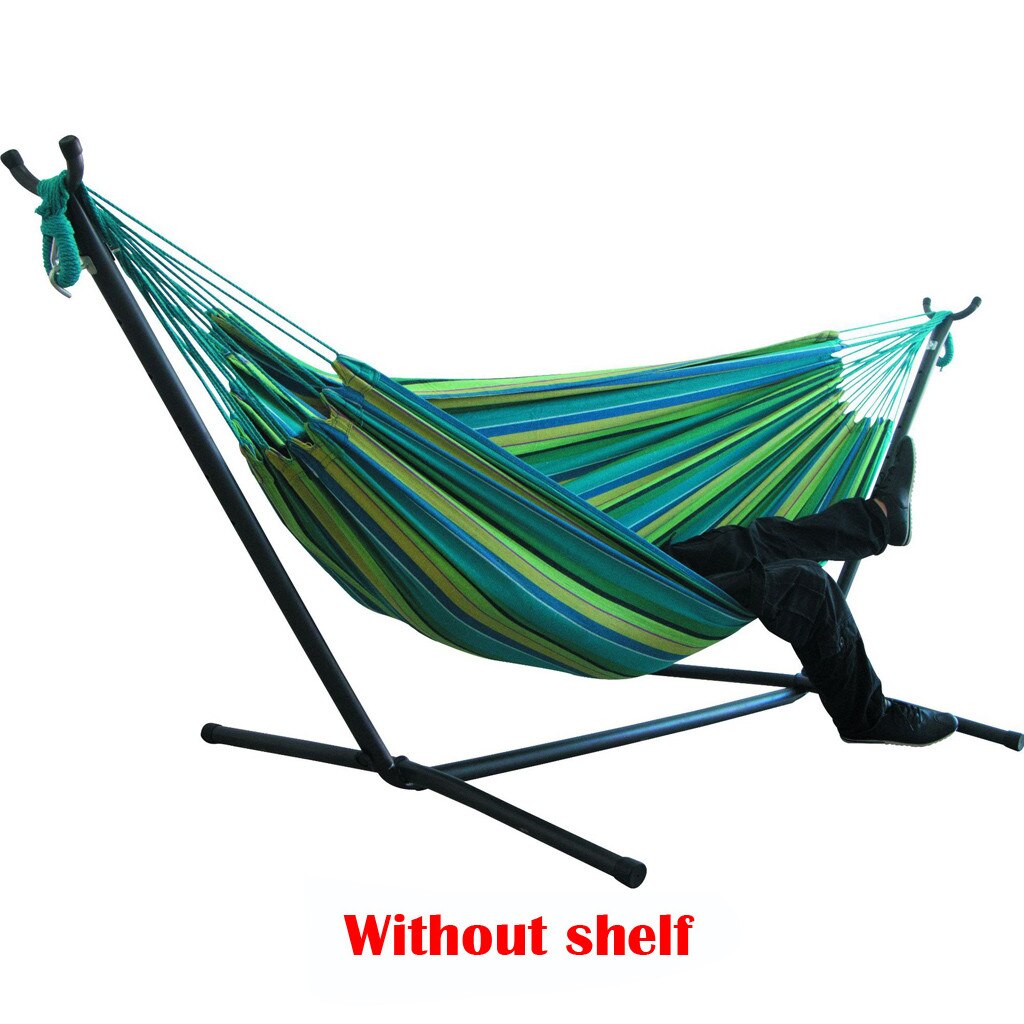Hamaca para dos personas de 200x150cm, columpio grueso para acampar, cama colgante para exteriores, mecedora de lona, no con soporte para hamaca: E