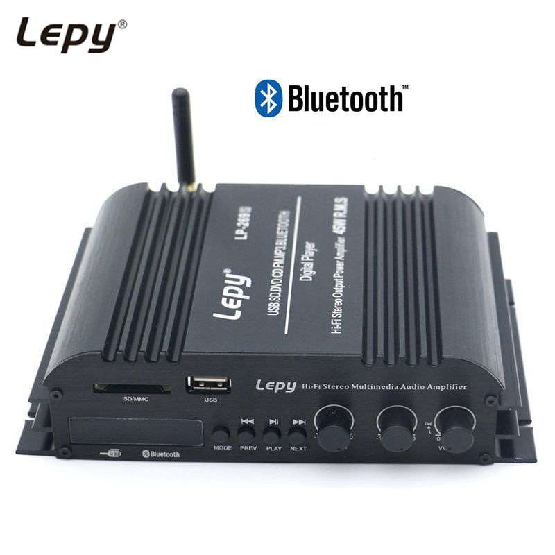 Lepy LP-269S 4 Channel Hifi Bluetooth Versterker 3.5mm AUX USB SD FM Digitale Stereo Amp Voor Auto Computer Thuis