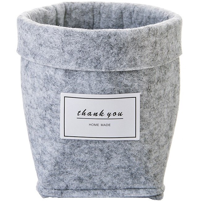 Neue Buchstaben Druck Filz Blume Töpfe Hause Schreibtisch Blumentopf für Blume/GrüNe Pflanze Licht Grau/khaki: Licht Grau