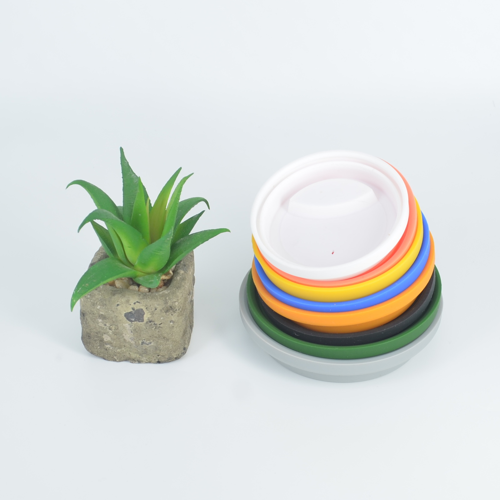 Use For 65/70/75/80/85/88MM Reusable Silicone Cup Lids Fresh Cover Silicone Insulation Anti-Dust Cup Cover Coffee Mug Lids
