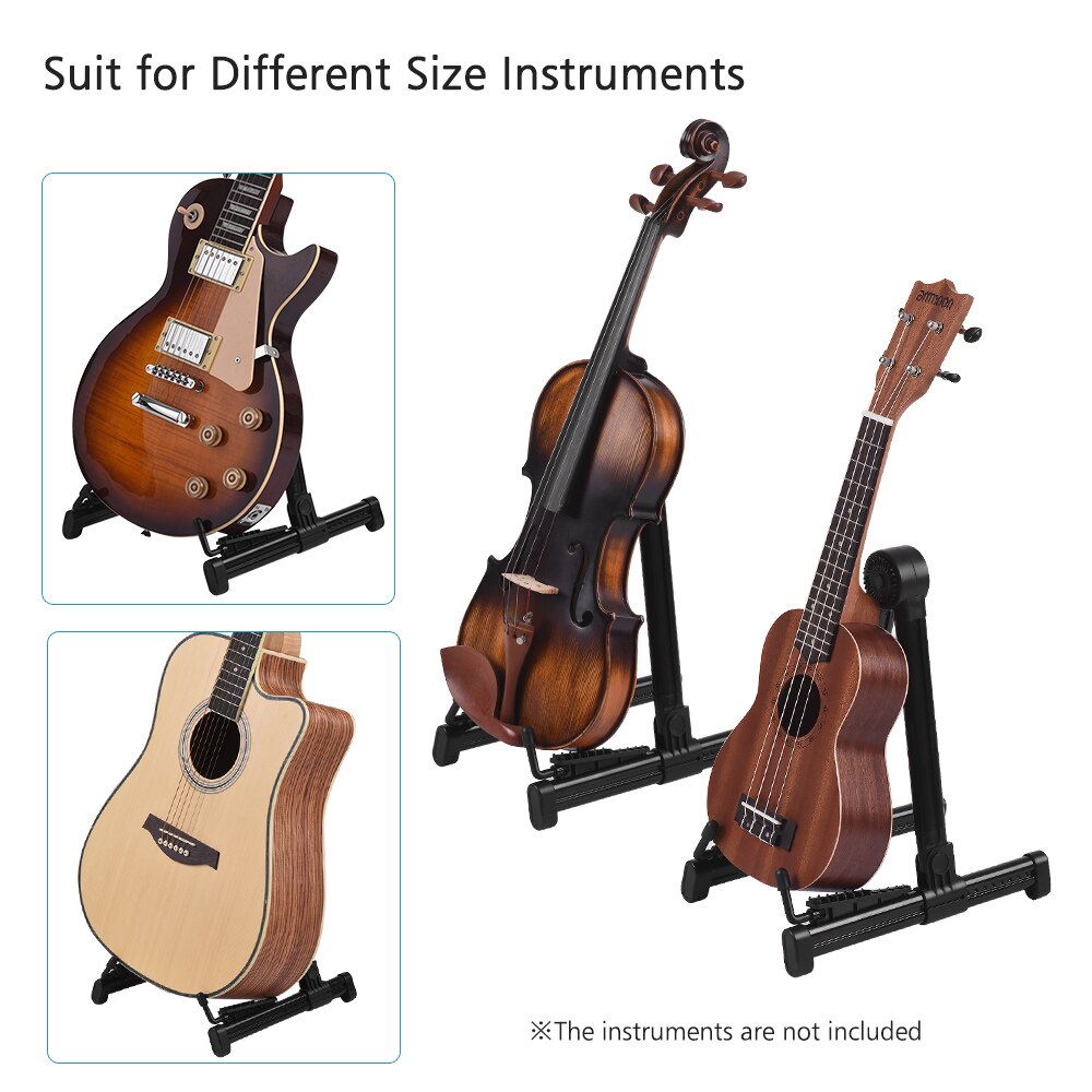 Guitar Stand ABS Lightweight Guitar Stand Floor Standing Retractable Foldable Stand Holder shelf stand for Ukelele Violin Bass