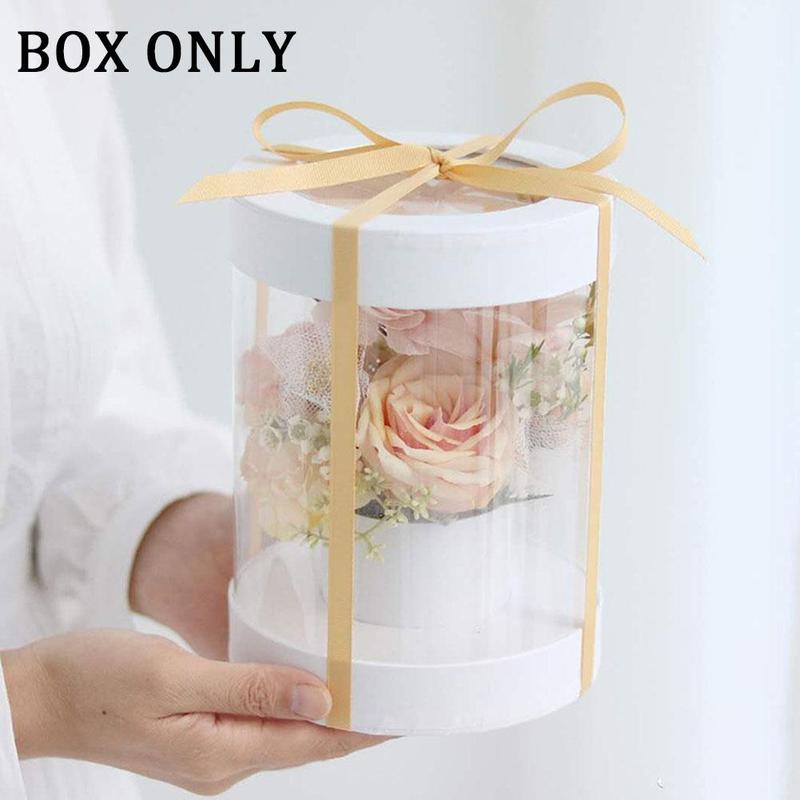 Round Heart Shape Flower Box Transparent Bouquet Box Fresh Flower Packaging Layer Bouquet Mini Box Valentines Day