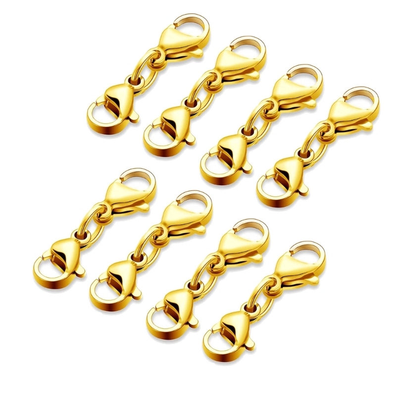 8 Stuks Dubbele Kreeft Sluitingen Ketting Armband Sluiting Connector Dubbele Opening Sieraden Sluitingen Voor Diy Sieraden Maken: Goud