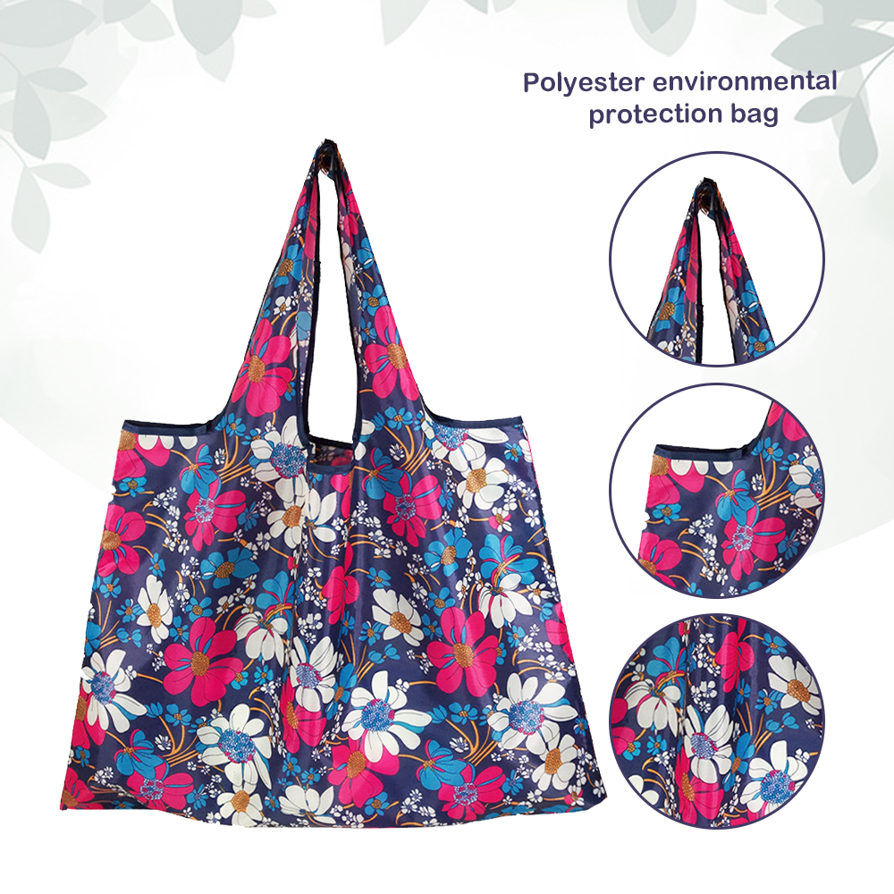 Foldable Shopping Bags Eco Reusable Storage Bags Cartoon Animal Floral Fruit Pattern Sundries Organizer Bags 56x46cm 1PC