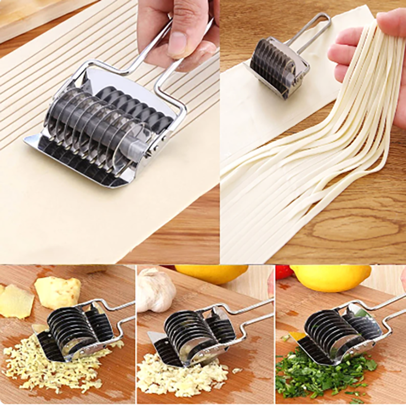 Rouleau coupe-pâte en acier inoxydable, ustensile de cuisine pour pâtes spaghetti