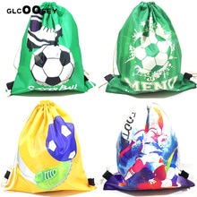 Mochila De Fútbol verde con cordón para hombre, bolsa de almacenamiento de poliéster para hombro, para niño