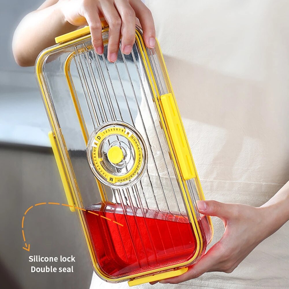 Refrigerator Storage Box Pet Plastic Transparent Thickened Frozen Drain Fresh-keeping Box Special Finishing For Refrigerator