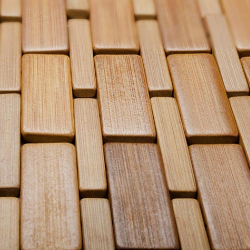 Teak træ bademåtte fødder brusebad gulv naturlig bambus skridsikker stor 50 x 70cm