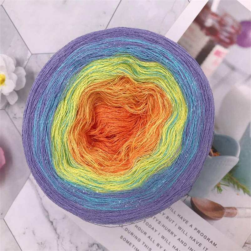 Cake Gradient Rainbow Color Cotton Yarn 500g Fancy Hand-Crocheting Yarn for Shawl Children Dress Diy Hand Knitting Materials