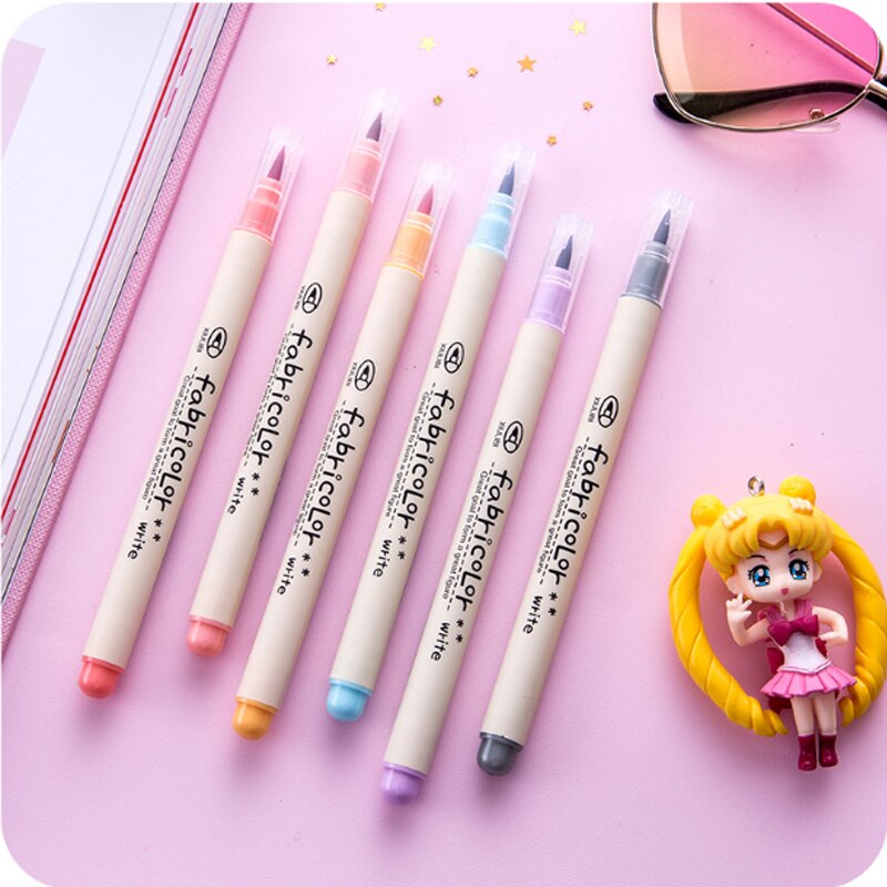 10 pcs/lot colored calligraphic pen drawing art pen calligraphy soft brush pen material escolar stationery school supplies