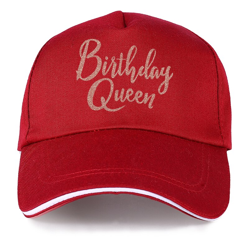 Hat fødselsdag dronning bogstav trykt kasket hatte til mænd kvinder hip hop baseball cap fødselsdag: Rd