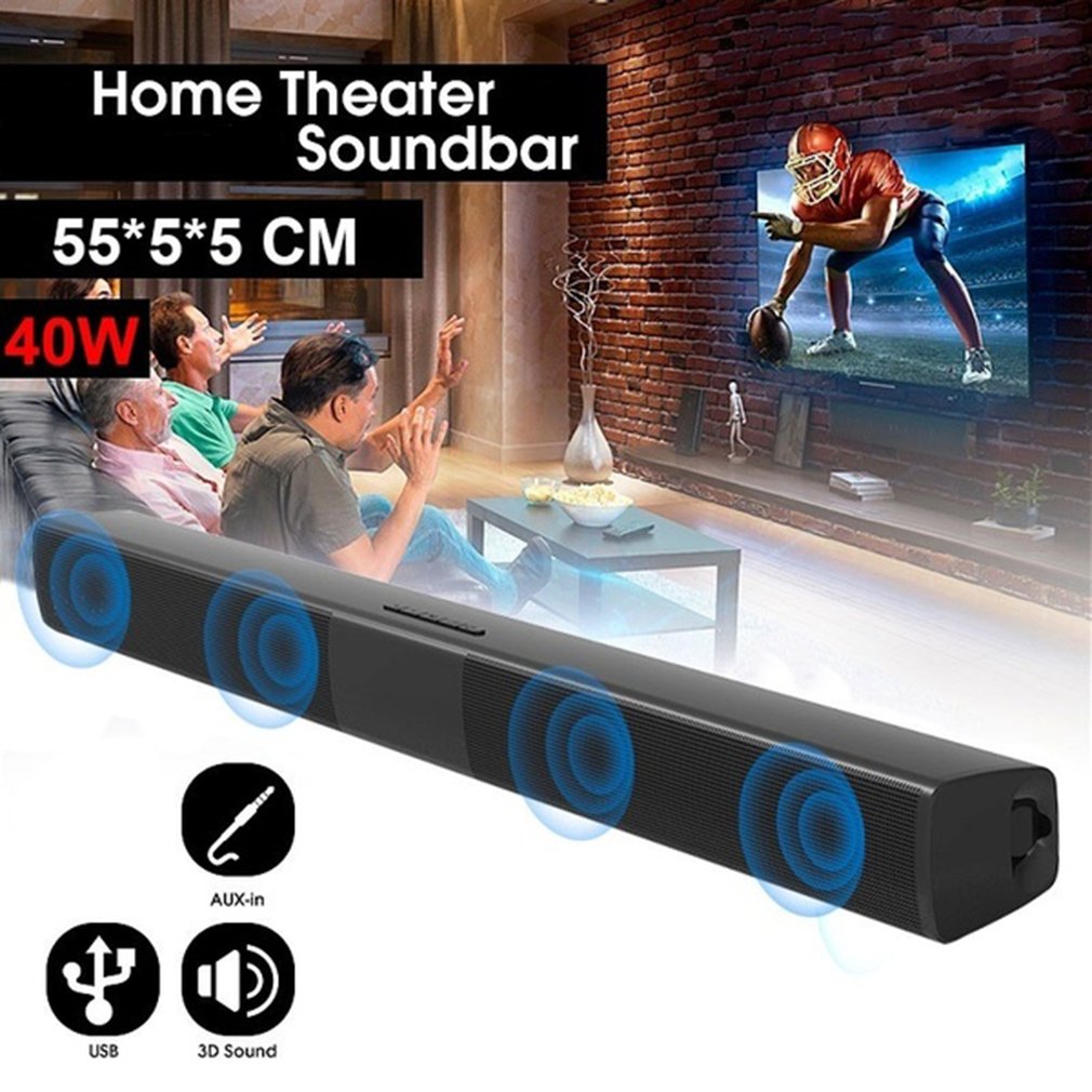 LESHP-Barra de sonido inalámbrica de 2,0 canales, con altavoz a Control remoto, barra de sonido estéreo para cine en casa
