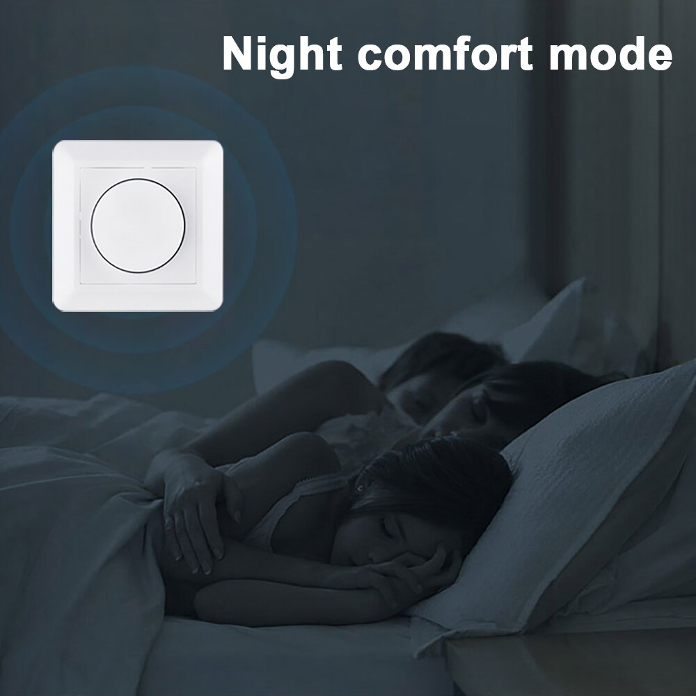 Wall Mounted LED Dimmer 2-Way On/Off Rotary Switch Adjustable 0-100% 220-240V Rotary Dimmable for Led Bulb Ceiling Light 50/60Hz