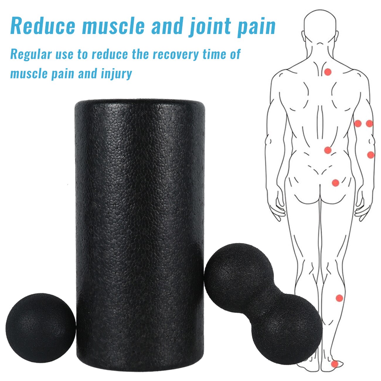 EPP Foam Yoga Roller Exercise Back Fitness Point Trigger Yoga Column Muscle Roller Gym Fitness Body Massage Relax Tool