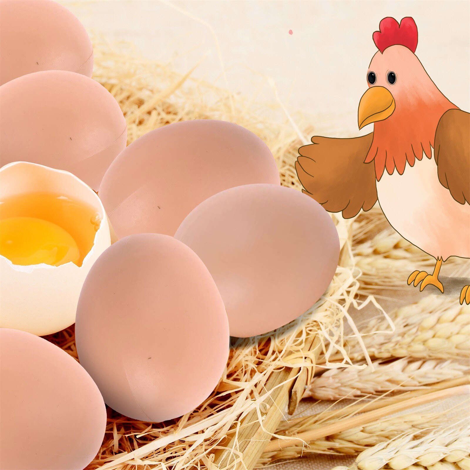 6 PIÈCES Oeuf À Couver Volaille Trappe Reproduction Simulation Faux En Plastique Artificiel Oeufs PEINTURE À LA MAIN Oeuf Plastique Aide Pondre Poule