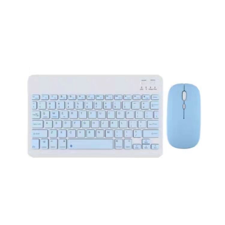 Teclado inalámbrico con Bluetooth para Ipad, juego de ratón, recargable, silencioso, ultrafino, Mini ordenador, teléfono móvil, tableta, Notebook: blue mouse set