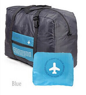 Viagem duffle saco de embalagem de náilon cubos de grande capacidade dobrável saco weekender saco de viagem masculino feminino bagagem sacos de viagem x030: blue