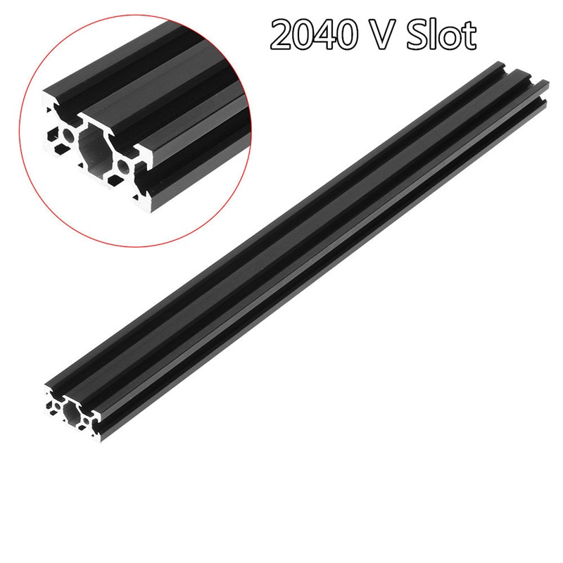 2040 Profilé En Aluminium Anodisé Standard Européen D'extrusion De V-slot Cadre 100-500mm Longueur Rail Linéaire Pour CNC Imprimante 3D Noir