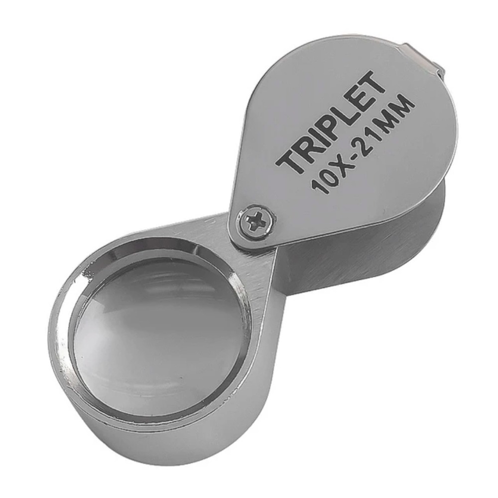 Mini lupa de bolsillo portátil 10-30X, lupa plegable de Metal para joyería, lupa de lectura de alta definición 10x20x 30x para joyeros: BLANCO