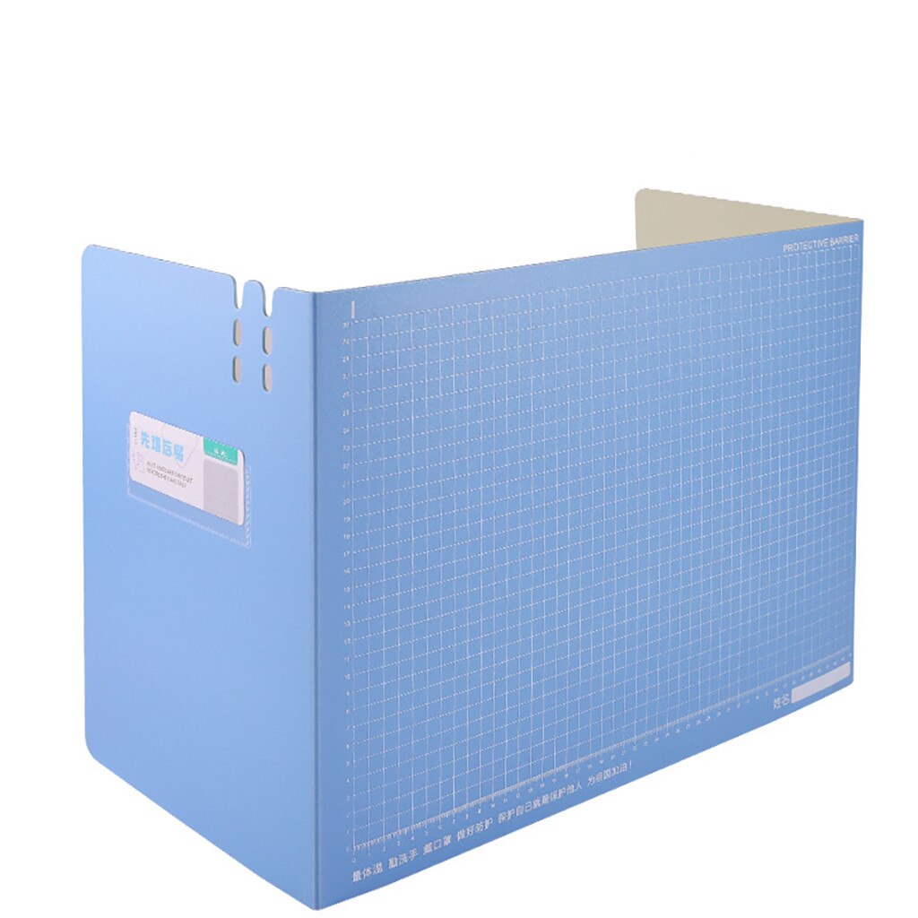 Sneeze Guard Portable Counter Shield for Office Safety, Employees, Workers, Cus Splash protection safety counter top: Blue / 48CM-35CM-5CM