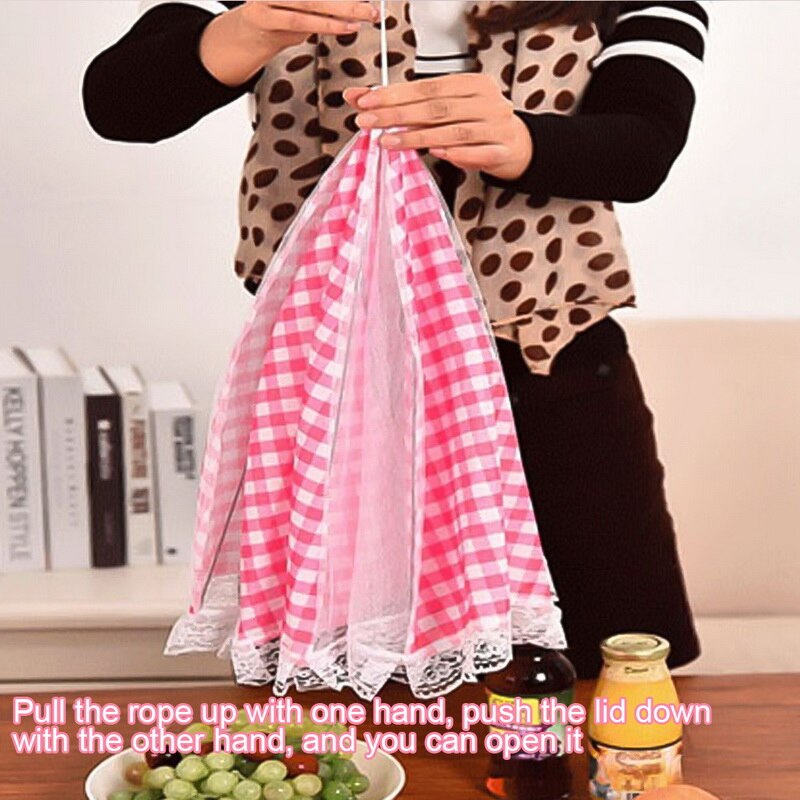 Anti Fly Mosquito Voedsel Schotel Cover Keuken Gevouwen Mesh Eten Cover Bbq Picknick Keukengerei Paraplu Stijl Keuken Gereedschap