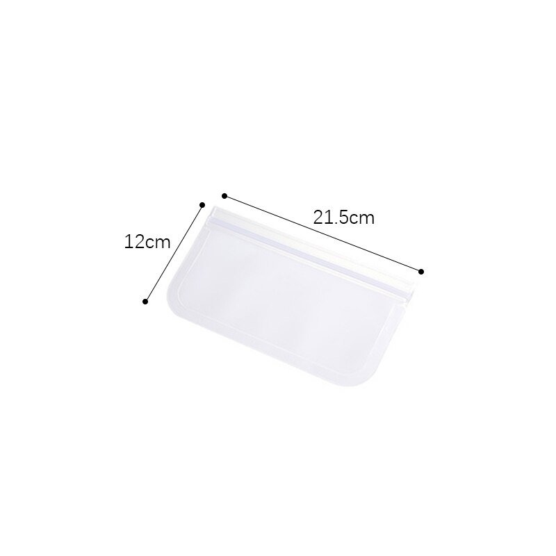 Silicone Food Storage Bag Reusable Stand Up Zip Shut Bag Sealed Leakproof Containers Fresh Bag Food Storage Bag Fresh Wrap: Light Grey