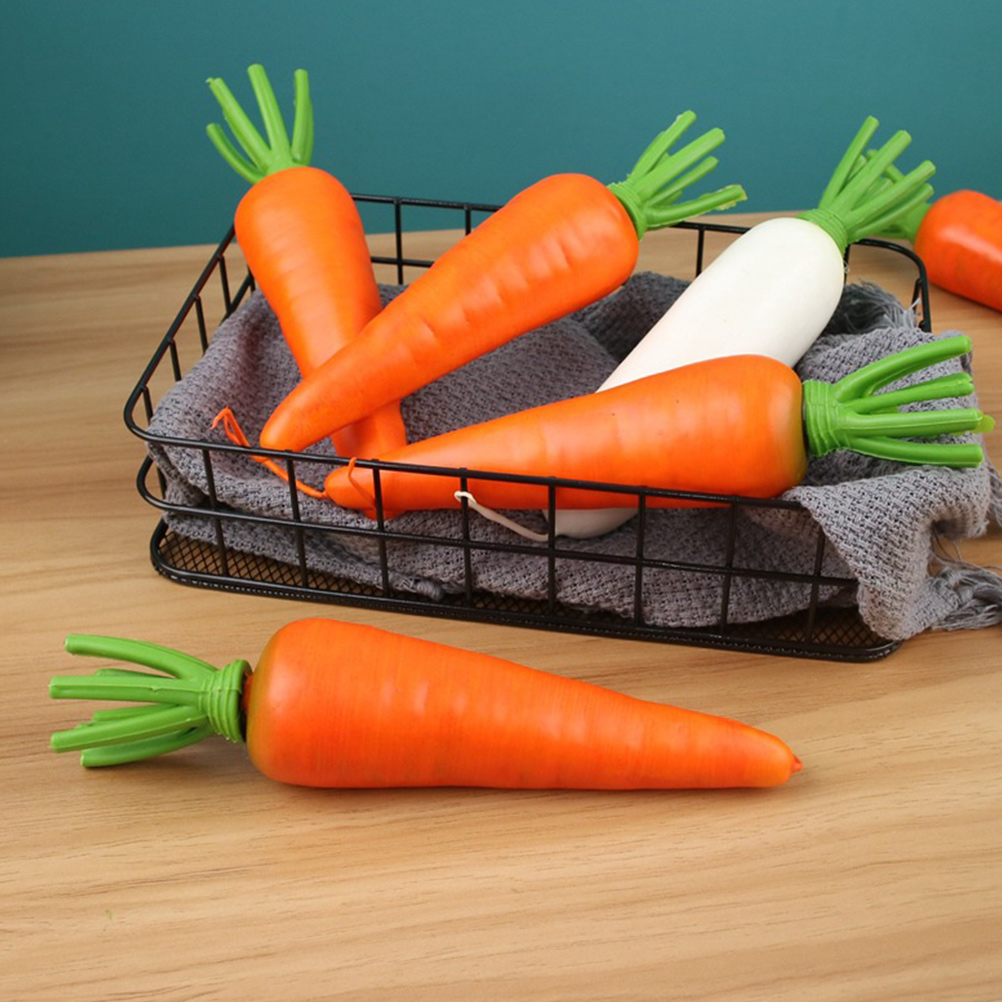 6Pcs Decorative Carrot Decors Multi-function Carrot Ornaments Adorable Imitation Carrots