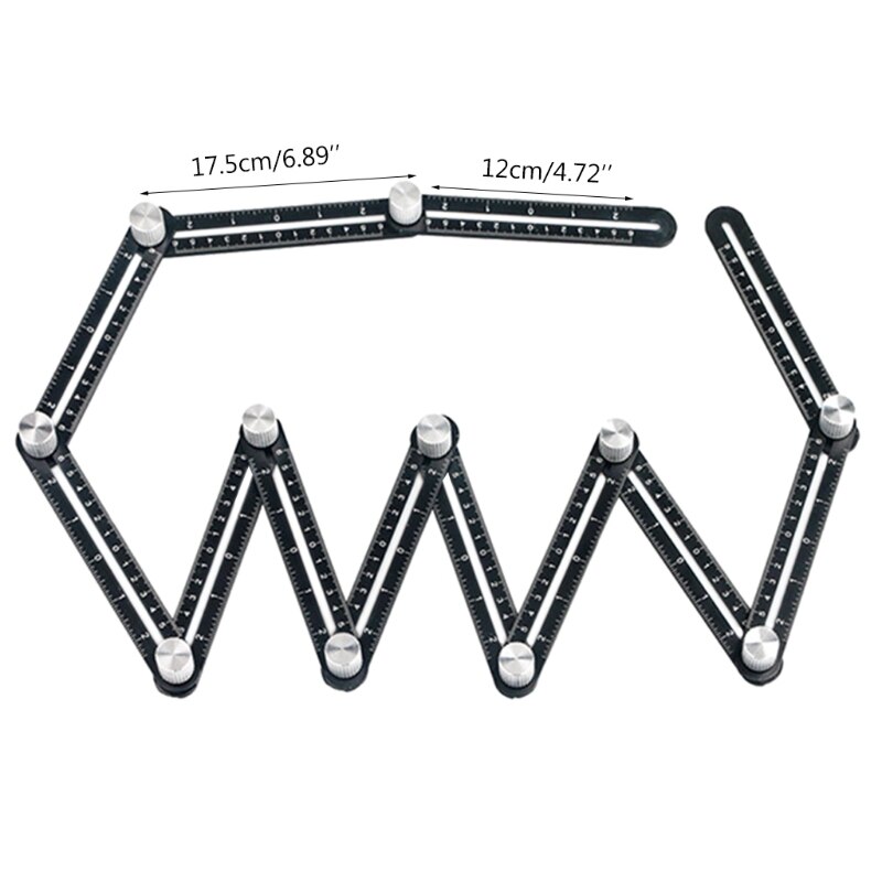12- sidestrikker fliseråpning lokator belegning gulvfliser folding regel universell perforering multi vinkel måle linjal