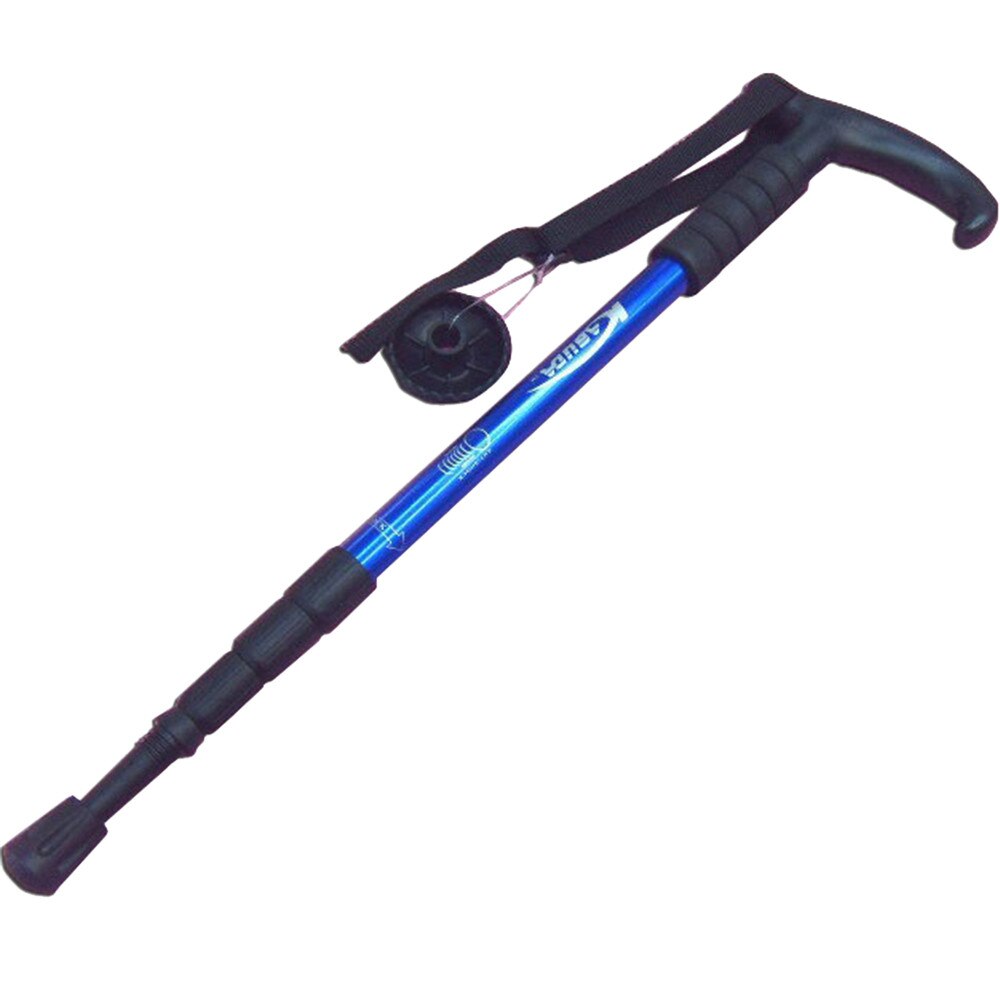 Alluminio 4-Sezione Telescopica A Piedi Bastone Da Trekking Trekking Pole Resistenza Agli Urti A Piedi Spiedi Telescopiche Trekking Polo Escursioni: Blue