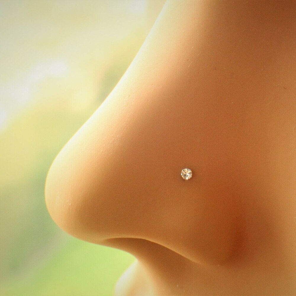 925 Sterling Zilveren Neus Studs Ring 1.2Mm Kleine Neus Piercing Bone Clear Crystal Nariz Piercing Body Sieraden 36Pcs