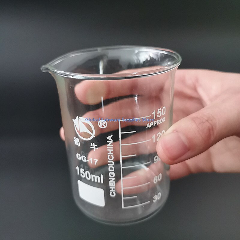 1pcs High Glass Beaker For Laboratory Glassware, Capacity 25/50/100/150/200/250/300/400/500/600/800/1000/2000ml
