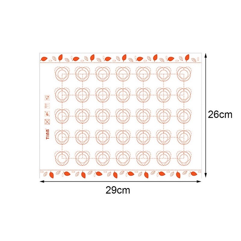Tapis de cuisson en Silicone, outils de pâtisserie, Macaron, tapis de pâte grande taille pour gâteau, biscuit, outils de cuisine, tapis de cuisson: orange 29x26cm