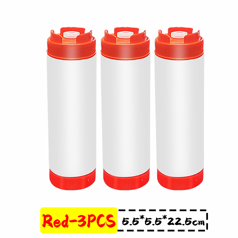 16oz Double Head Squeeze Bottle Large Capacity Squeeze Sauce Bottle Ketchup Salad Honey Dispenser BBQ Oil Bottles Kitchen Gadget: army green