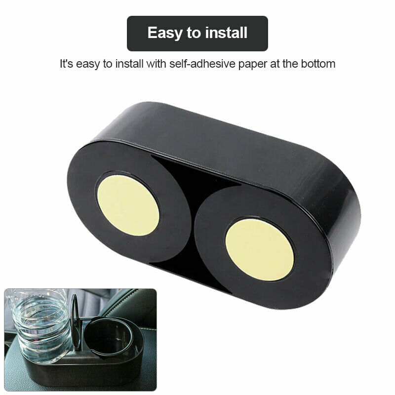 Portabicchieri pieghevole regolabile per barca marino macchina RV camion SUV furgone plastica colore nero