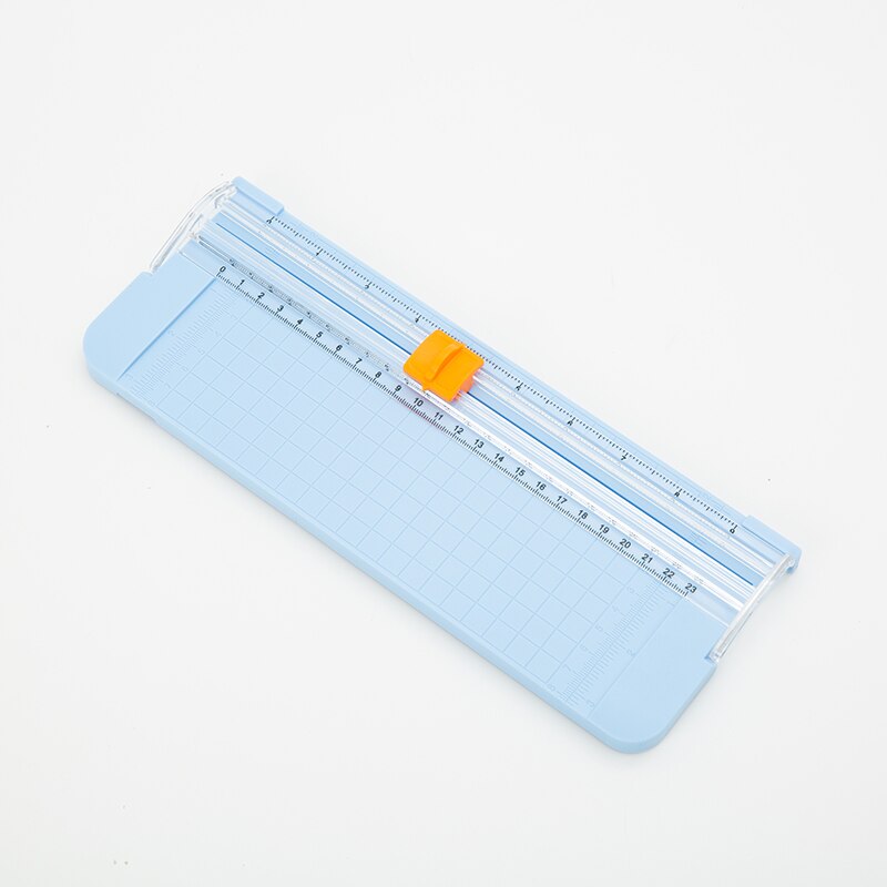 Mini Photo Paper Cutter with Pull-out Ruler Square Blade Carriage Knife Guillotine Color Cutting Board Trimmer for Journal A6680: Blue
