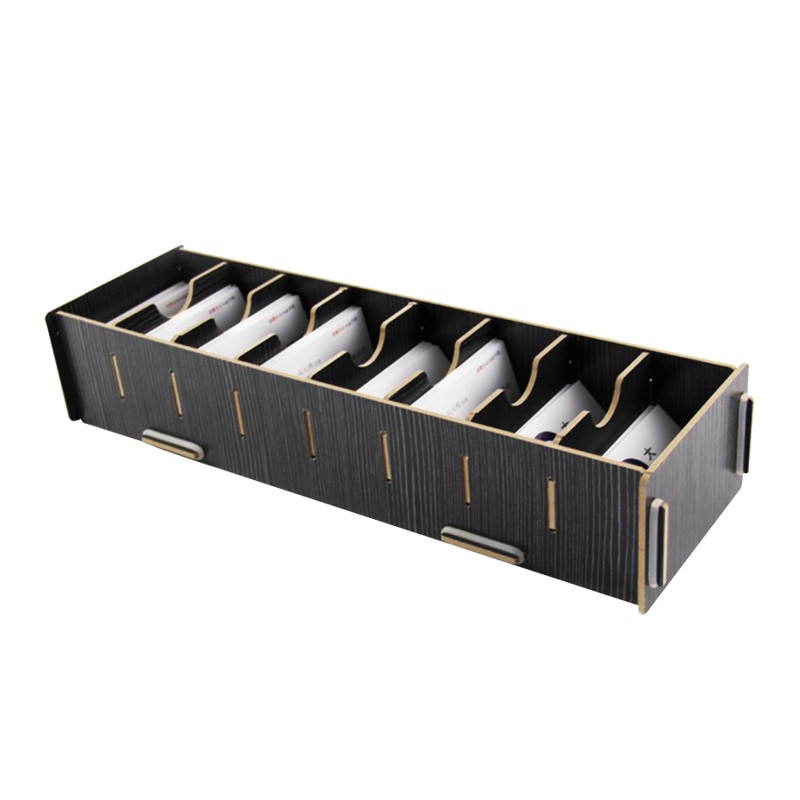 name card holder for Office Desk Card Sorting Rack Wooden Business Card Box Large Capacity Sorting Folder Storage Base