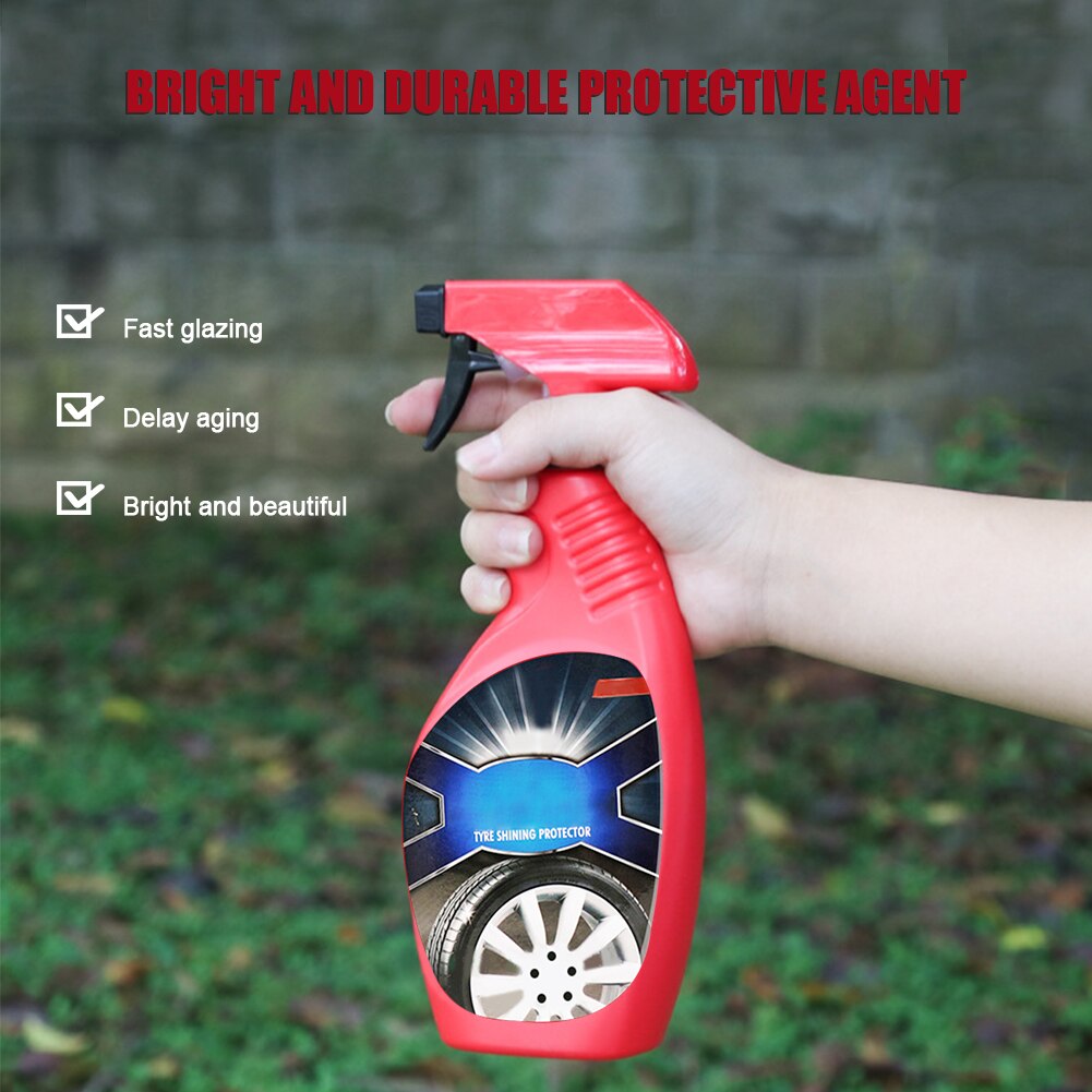 360ML Tire Coating Agent High Brightness Tire Protector Wheel Cleaning Glazing Crack Care Instant Brightening