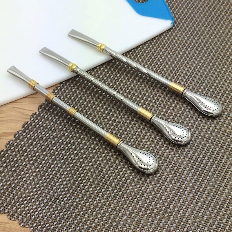 Stainless Steel Tea Straws Tea Filter Yerba Mate Bombilla Gourd Reusable Tea Tools Drinking Straw Spoon Washable Coffee Tea Tool
