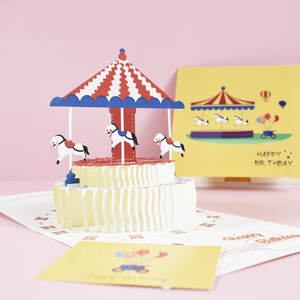 Bumble-Bee Pop Up Kaart Voor Uw Honing 3d Verjaardag Pop Up Moederdag Kaart, anniversary Popup, Valentijnsdag, Gefeliciteerd: Carousel cake