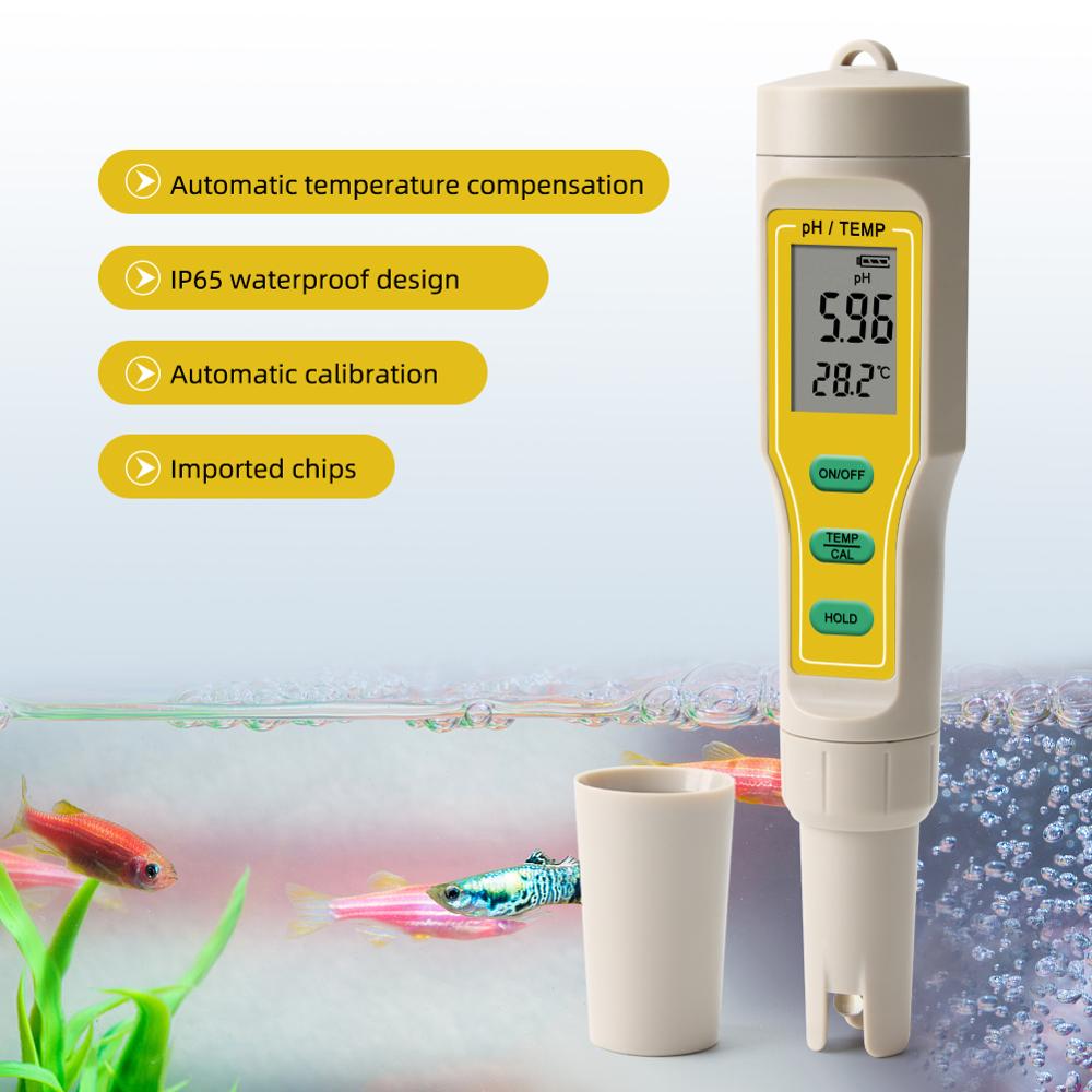 Portable LCD Digital PH Meter Tester Pen - Yellow - For Aquarium, Pool, Water, Wine, Urine