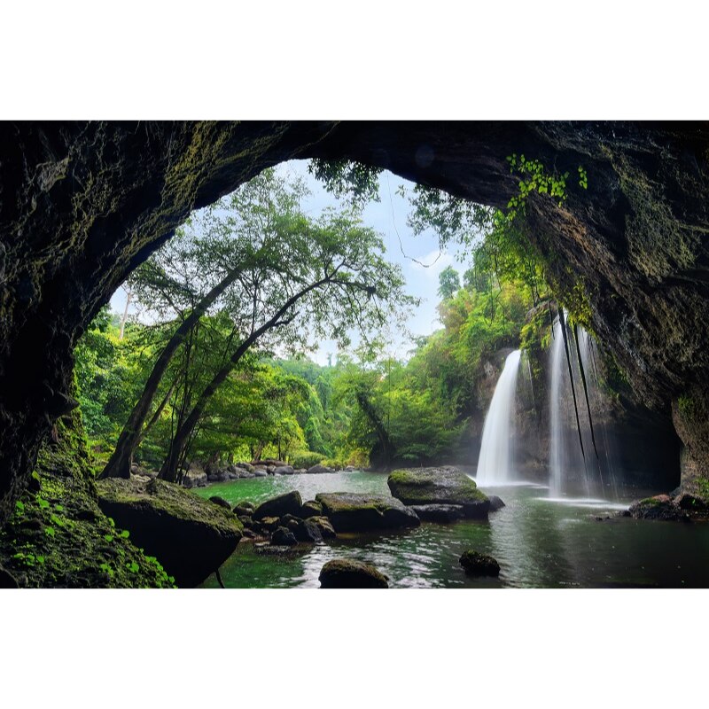Large Beautiful Nature Scenery Forest Waterfall Wall Tapestry Psychedelic Forest Waterfall Home Wall Hanging Tapestries Yoga Mat: 130X150cm