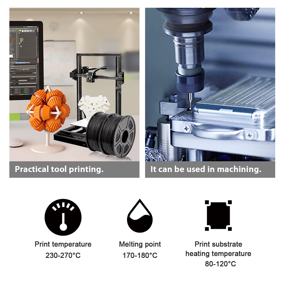 SUNLU ABS Filament 1.75mm for 3D Printer Plastic ABS 3D Filament 1KG with spool 3 D Printing Materials