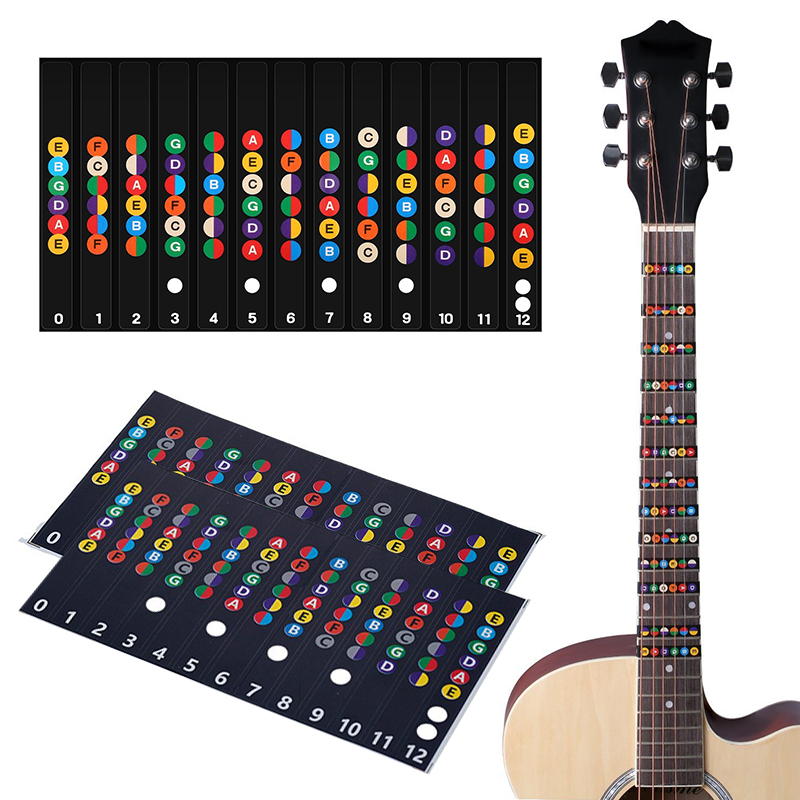 Gitarrenwaage-Aufkleber, Griffbrett, codierte Notizen, Etiketten, Aufkleber, Anfänger, Selbststudium, visuelle Anleitung, Gitarrenzubehör, Musikliebhaber ZYF