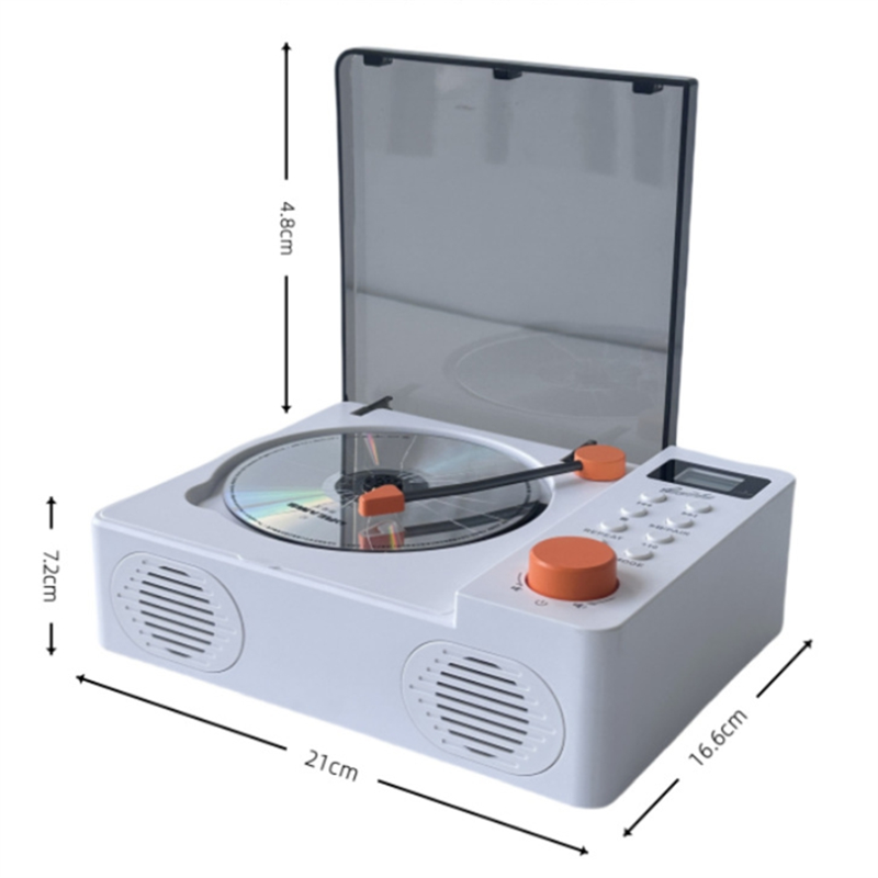 CABE-CD Player Retro Dual Speakers Bluetooth 5.3 Speakers Fever-Grade Integrated CD Player Audio USB TF Card FM AUX