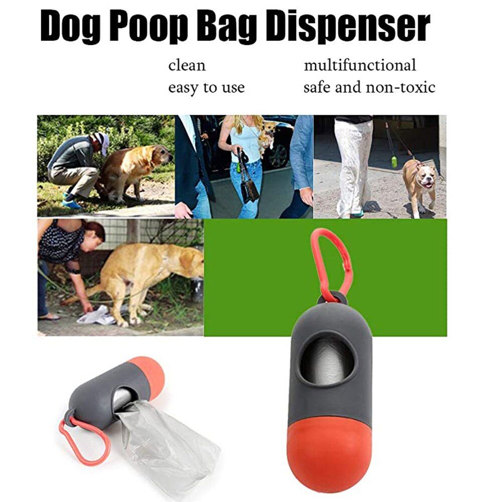 1 Pcs Pet Dog Poop Bag Dispenser Waste Garbage Holder Dispensers Poop Bags Set Pets Dogs Trash Cleaning Dog Toy Supplies