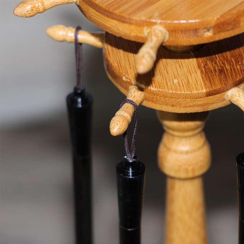 Creatieve Pen Opknoping Kalligrafieborstel Pen Stand Bamboe Schijf Ronde Pen Houder Chinese Schilderkunst Borstel Houder 11 Hangers Pen Stand