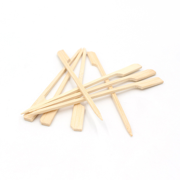 100pcs 15cm Bamboo Skewers Paddle Sticks For BBQ Grill Kebab Barbeque Fruit Toothpicks Party Supply Outdoor Tools