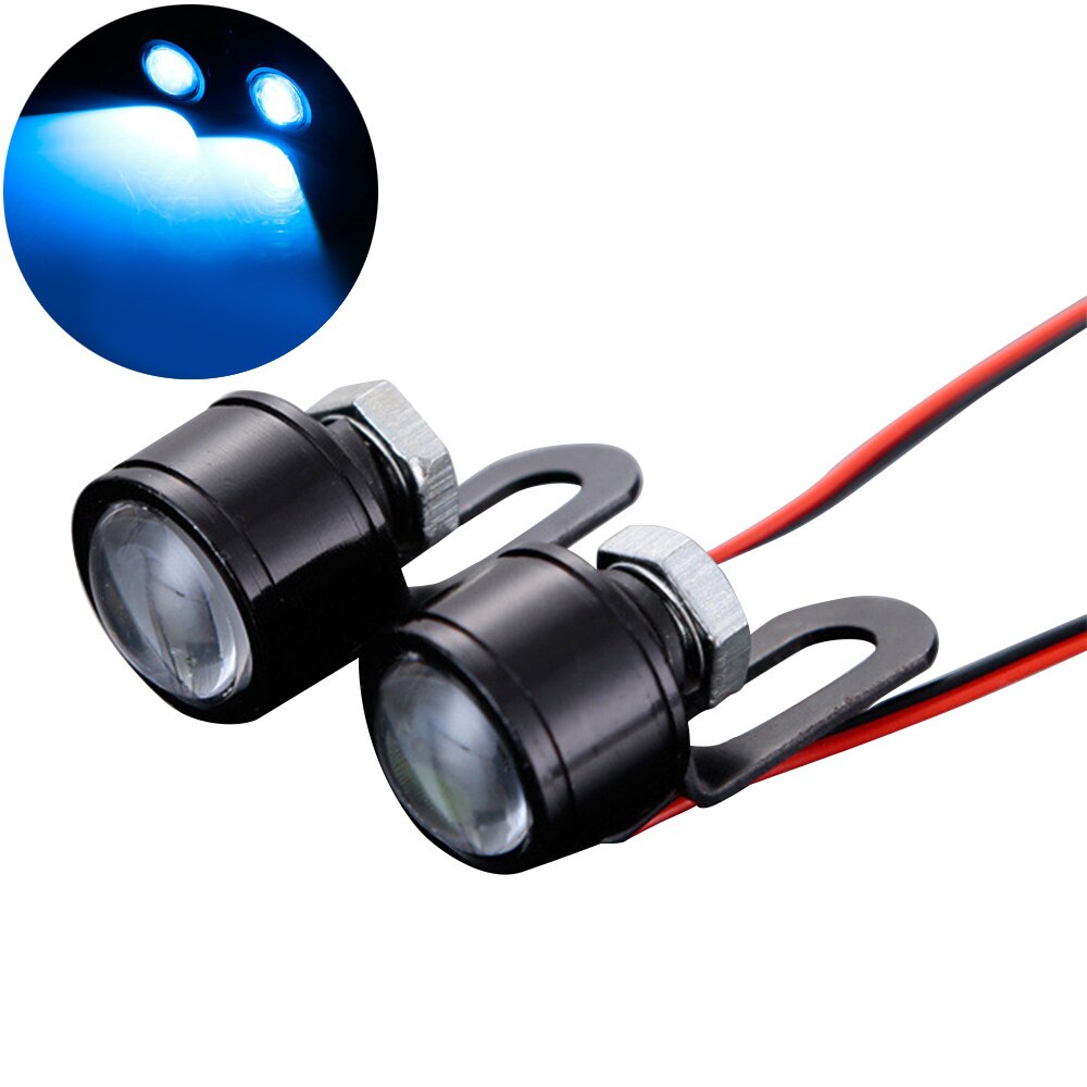1 Pair LED Strobe Hawkeye DRL Tail Light Backup Lamp Motorcycle Mirrors Mount Eagle Eye Running Lamp: Ice blue