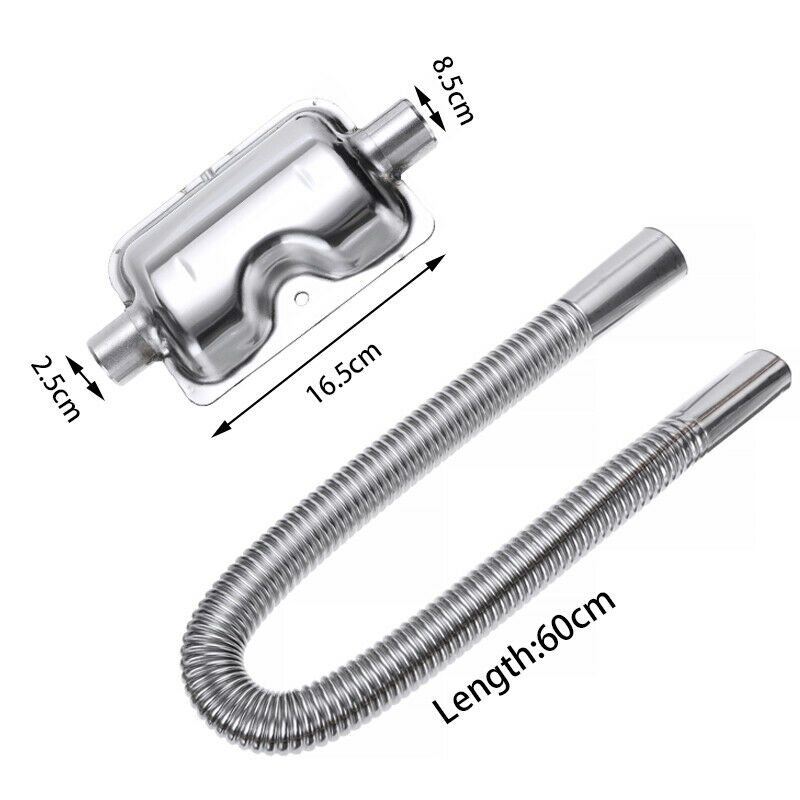 Stainless Steel Exhaust Pipe With Muffler 24mm Car For Car Parking Heater Gas Vent Hose